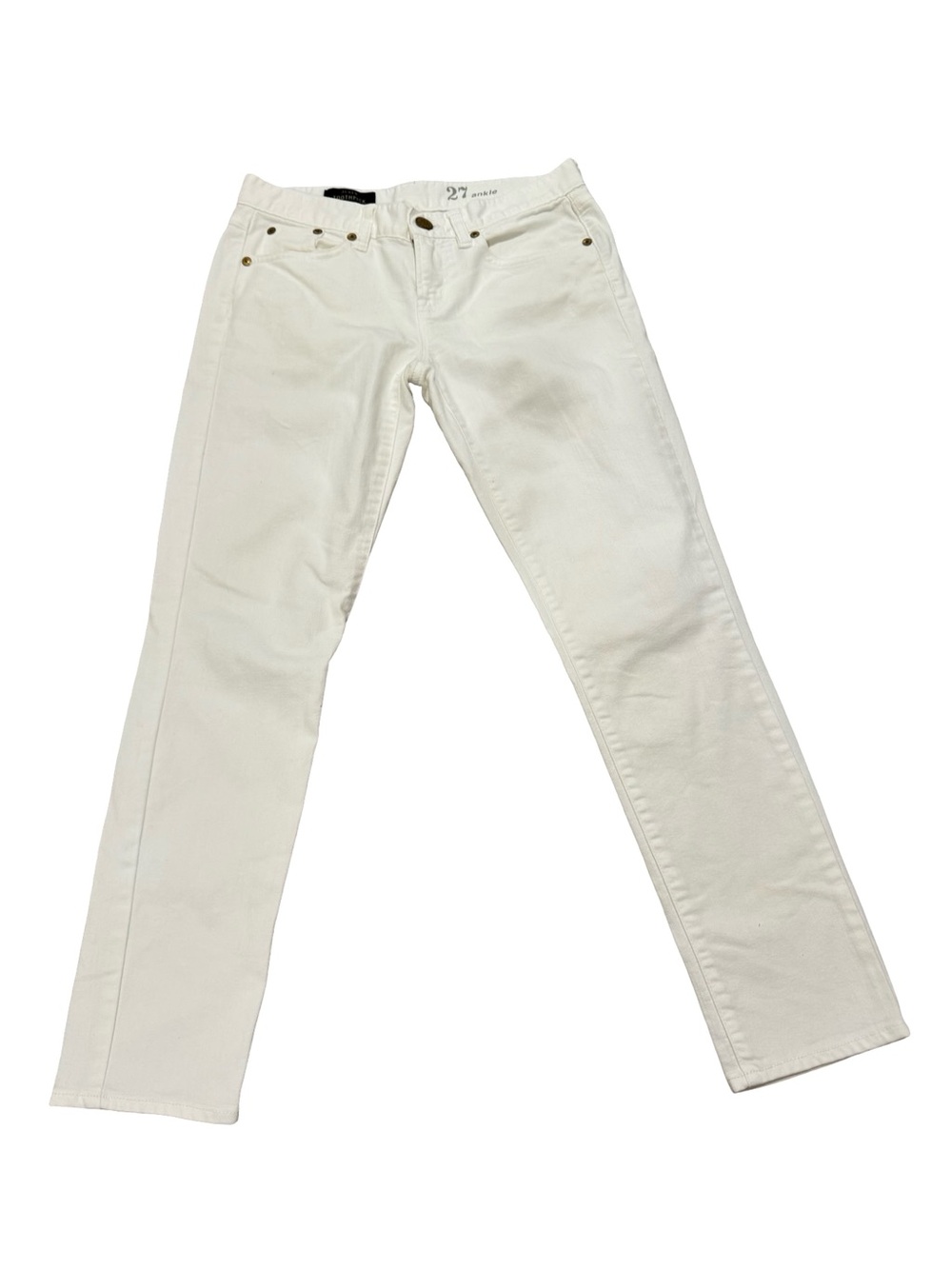 J.Crew Toothpick  White Ankle Jeans